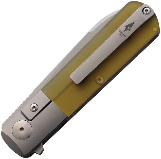 Terrain 365 Otter Flip ATB Framelock Ultem 10715 - Terravantium Dendritic Cobalt Blade by Terrain 365
