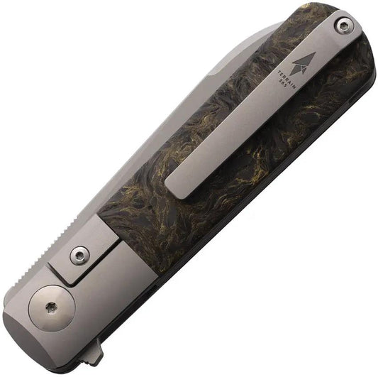 Terrain 365 Otter Flip ATB Framelock CF 10716 - Terravantium Dendritic Cobalt Blade by Terrain 365