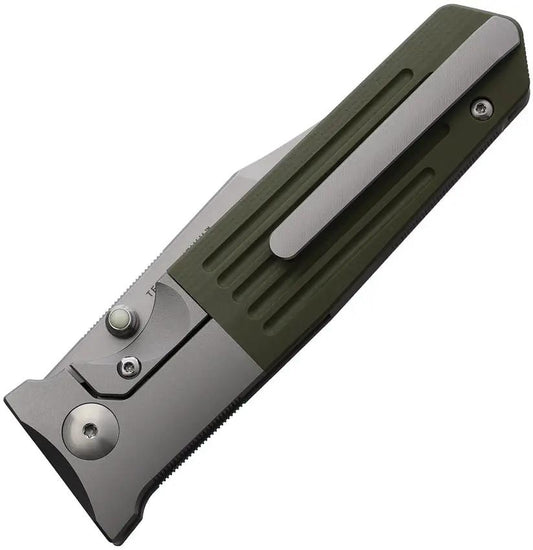 Terrain 365 STS-ATB Framelock OD G10 Knife - Terravantium Dendritic Cobalt Blade With Glow In The Dark Cabochons by Terrain 365