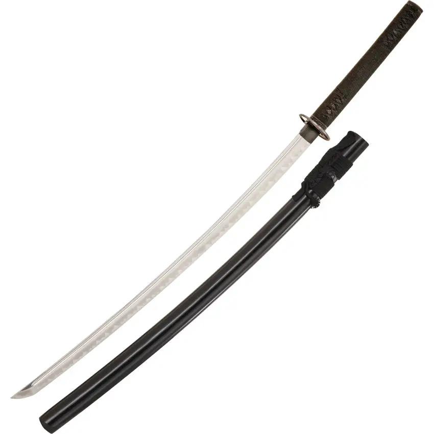 Taoforge Black Edition Katana TF1004 - 1095 Carbon Steel Blade, Black Silk Wrapped Handle, And Lacquered Wood Scabbard by Taoforge