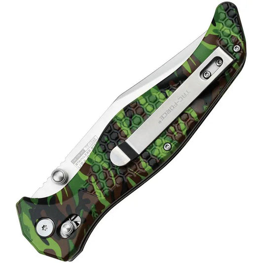 Tac Force Rapid Lock Camo TF1046C Folding Knife For EDC Outdoor Enthusiasts With 5 Inch Satin Blade by Tac Force