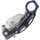 Defcon Framelock TF5221 - Satin S35VN Karambit Blade With Gray Titanium Handle And Carbon Fiber Inlay by Defcon