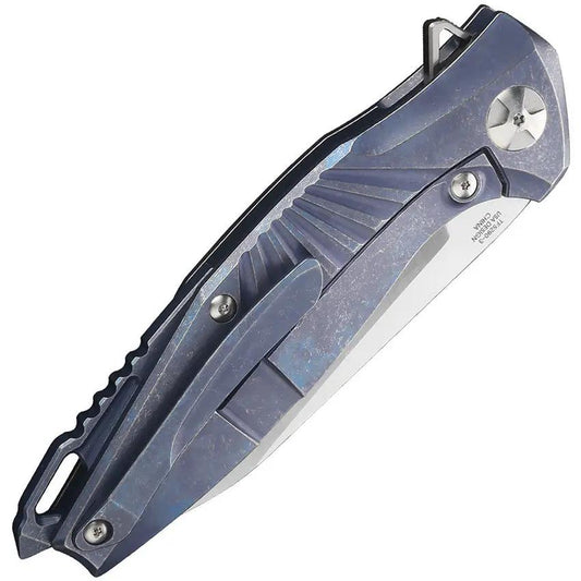 Defcon JK Mako Framelock Knife - CPM S35VN Blade, Blue Titanium Handle With Carbon Fiber Inlay, 5.25 Inch Closed by Defcon