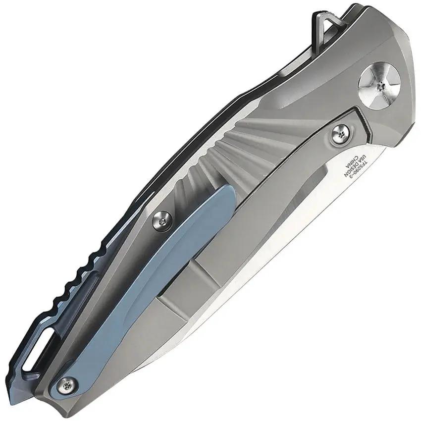 Defcon JK Mako Framelock - CPM S35VN Blade Gray Titanium Handle With Carbon Fiber Inlay by Defcon