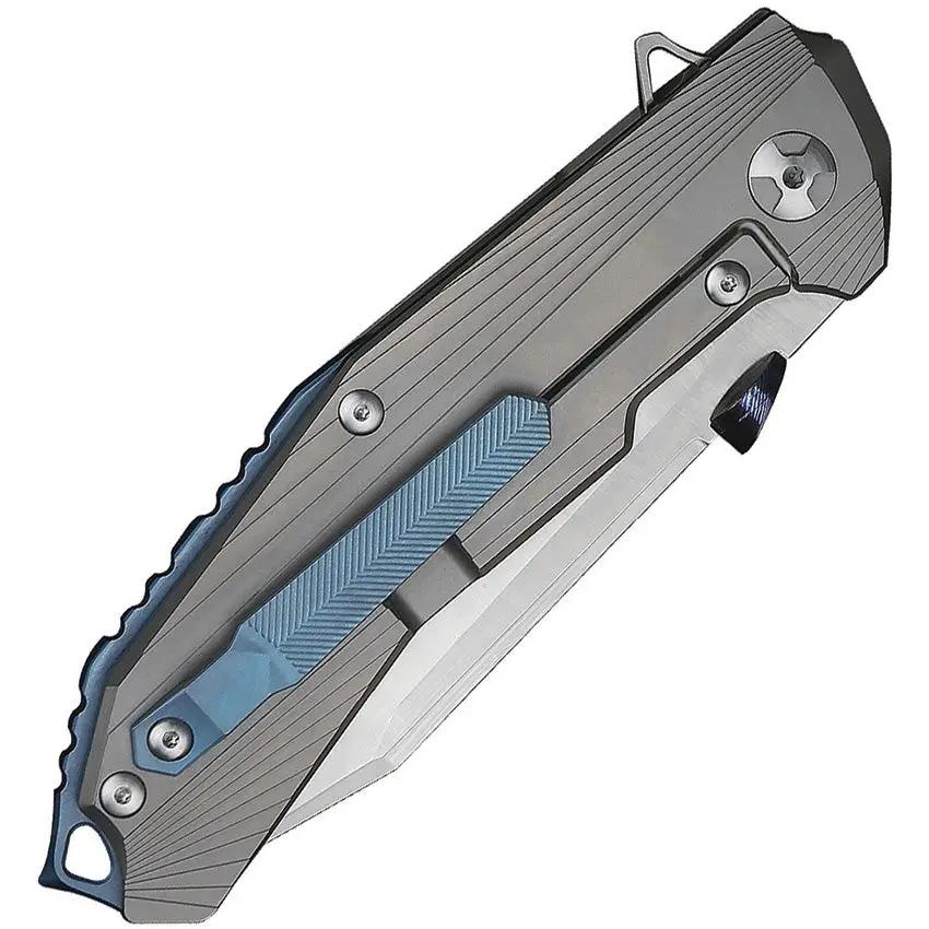Defcon Atlas Framelock Gray TF 5344 - CPM S35VN Titanium Frame Lock With Carbon Fiber Inlay And Glass Breaker by Defcon