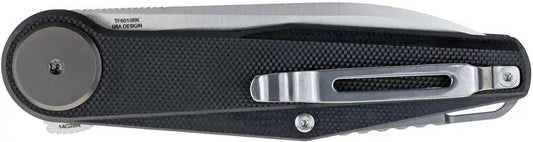Defcon JK Series Leverage Lock TF6010BK - 3.25in Satin Finish 14C28N Blade, Black G10 Handle by Defcon
