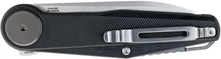 Defcon JK Series Leverage Lock TF6010BK - 3.25in Satin Finish 14C28N Blade, Black G10 Handle by Defcon