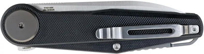 Defcon JK Series Leverage Lock TF6010BK - 3.25in Satin Finish 14C28N Blade, Black G10 Handle by Defcon