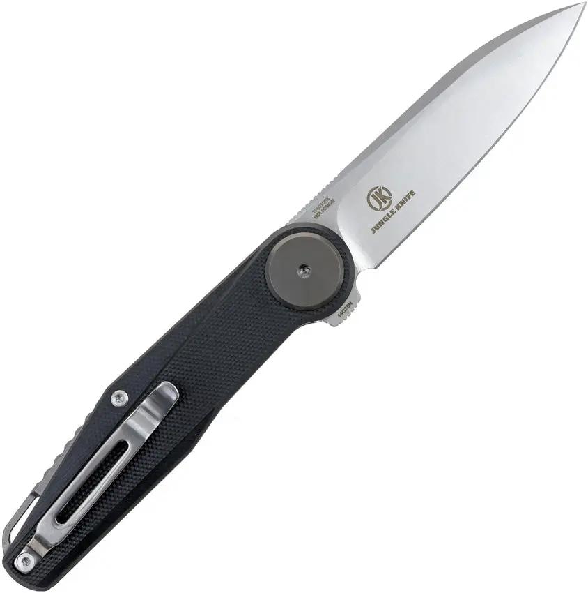 Defcon JK Series Leverage Lock TF6010BK - 3.25in Satin Finish 14C28N Blade, Black G10 Handle by Defcon