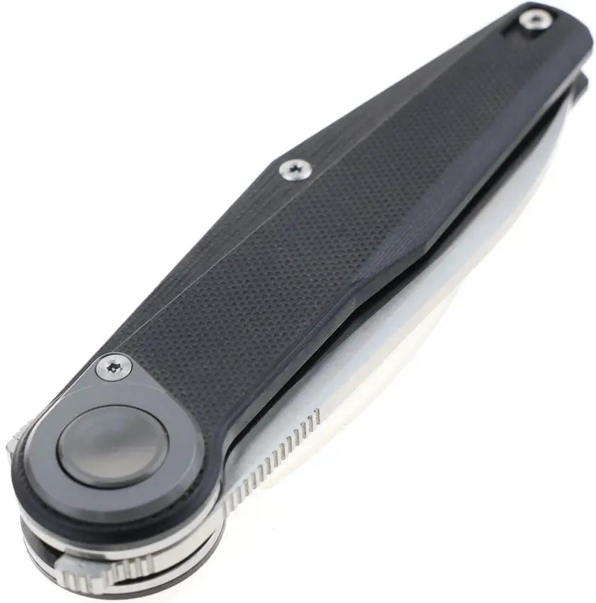 Defcon JK Series Leverage Lock TF6010BK - 3.25in Satin Finish 14C28N Blade, Black G10 Handle by Defcon