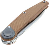 Defcon JK Series Leverage Lock Knife - 3.25 Inch Satin Blade, 14C28N Sandvik Stainless, Brown Canvas Micarta Handle by Defcon