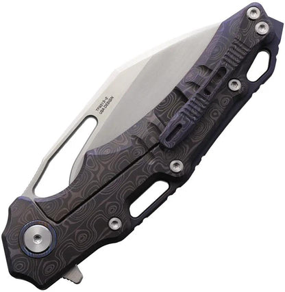 Defcon Gravity Framelock Dam Pattern TF93132 - Exotic Damascus Inlay and M390 Blade by Defcon