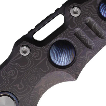 Defcon Gravity Framelock Dam Pattern TF93132 - Exotic Damascus Inlay and M390 Blade by Defcon