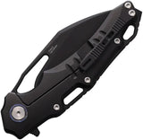 Defcon Gravity Framelock Knife - M390 Blade Damascus Inlay Black Titanium Glass Breaker by Defcon