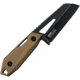 Tac Force Fixed Blade Knife 8.5in 4in Wharncliffe Full Tang Brown Nylon Handle with Belt Sheath for EDC by Tac Force