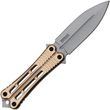 Tac Force Fixed Blade Knife Bronze Handle Full Tang 9.75 Inch Bead Blast Spear Point Outdoor Ready by Tac Force