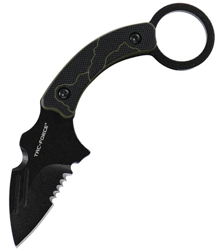 Tac Force Fixed Blade Black/Grn TF-FIX111BG by Tac Force