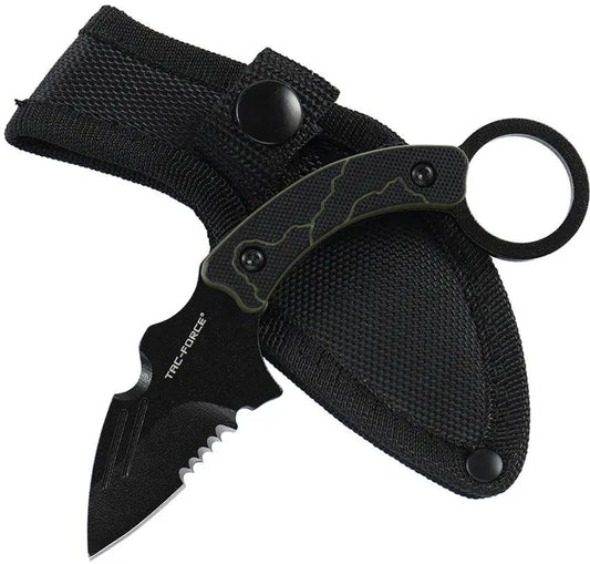 Tac Force Fixed Blade Black/Grn TF-FIX111BG by Tac Force