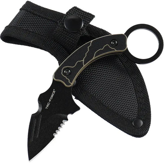 Tac Force Fixed Blade Black/tan TF-FIX111GN by Tac Force
