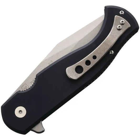 Tools For Gents Eastwood Linerlock Knife - Black D2 Blade With Stonewash Finish And Pocket Clip by Tools for Gents