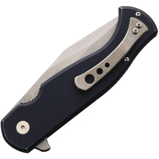 Tools For Gents Eastwood Framelock Knife - D2 Tool Steel Blade, Black Aluminum Handle, Extended Tang by Tools for Gents
