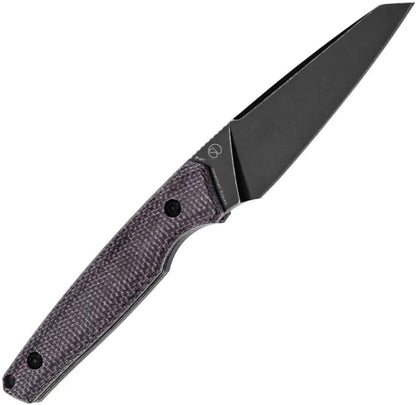 Tenable Knives Parr Fixed Blade Purple Canvas Micarta - Full Tang Sheepsfoot Blade With Lanyard Hole by Tenable Knives