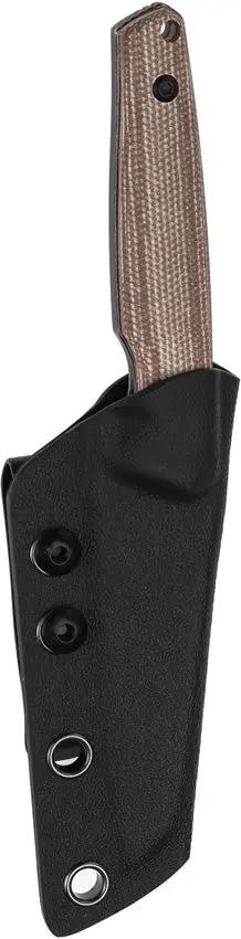 Tenable Knives Parr Fixed Blade - Brown Canvas Micarta Handle With Full Tang 3.13in BlackWash Blade by Tenable Knives