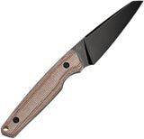Tenable Knives Parr Fixed Blade - Brown Canvas Micarta Handle With Full Tang 3.13in BlackWash Blade by Tenable Knives