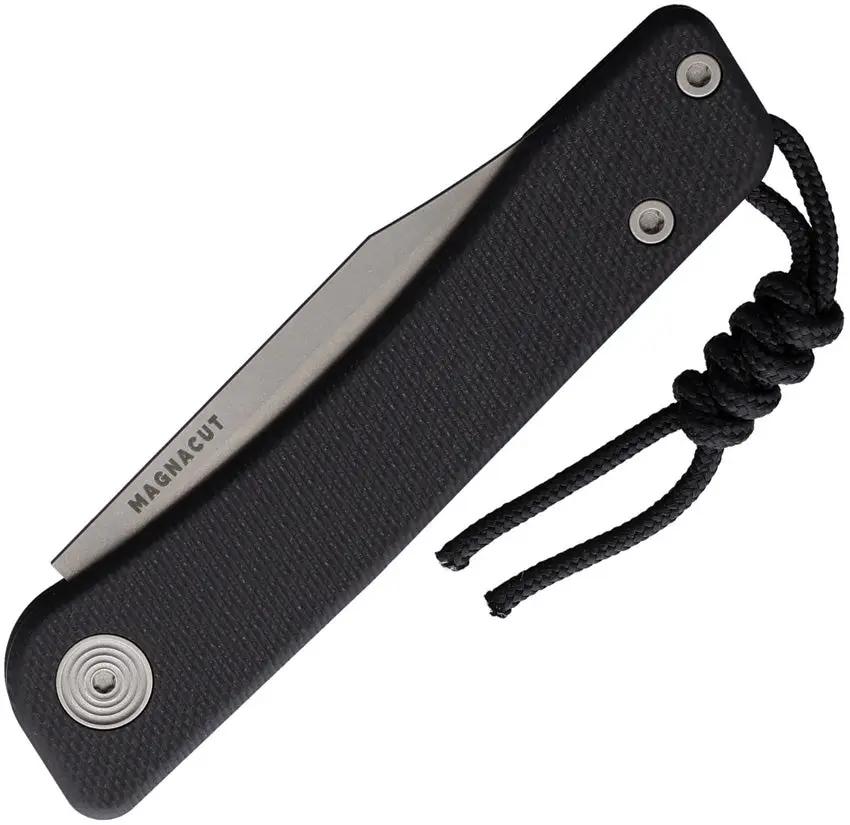 Tactile Knife Company Bexar Slip Joint Knife - Black G10 Handle With MagnaCut Blade And Bottle Opener by Tactile Knife Company