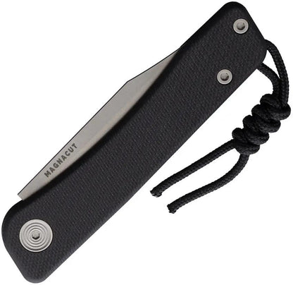 Tactile Knife Company Bexar Slip Joint Knife - Black G10 Handle With MagnaCut Blade And Bottle Opener by Tactile Knife Company