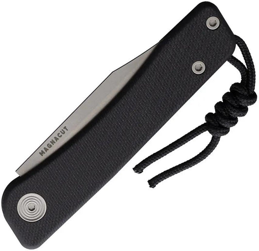 Tactile Knife Company Bexar Slip Joint Knife - Black G10 Handle With MagnaCut Blade And Bottle Opener by Tactile Knife Company
