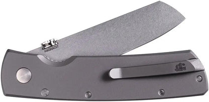 Tactile Knife Company Mariner 2 Linerlock MagnaCut - Stonewash 3-Inch Sheepsfoot Blade Vintage Brown Micarta Handle by Tactile Knife Company