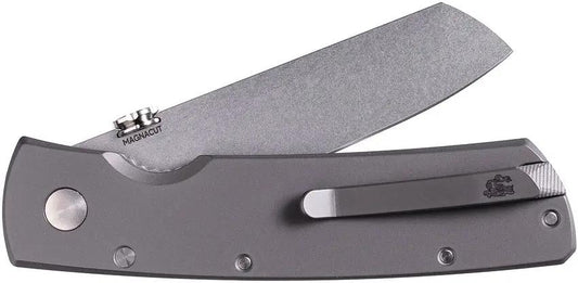 Tactile Knife Company Mariner 2 Linerlock MagnaCut - Stonewash 3-Inch Sheepsfoot Blade Vintage Brown Micarta Handle by Tactile Knife Company