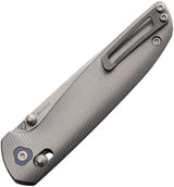 Tactile Knife Company Maverick Crossbar Lock MagnaCut - 3.5in Stonewash Blade Gray Titanium Handle by Tactile Knife Company