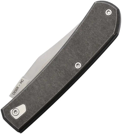 Tactile Knife Company Ranger Slip Joint Magnacut - Satin Clip Point Blade, Titanium Handle With Red Micarta Inlay by Tactile Knife Company