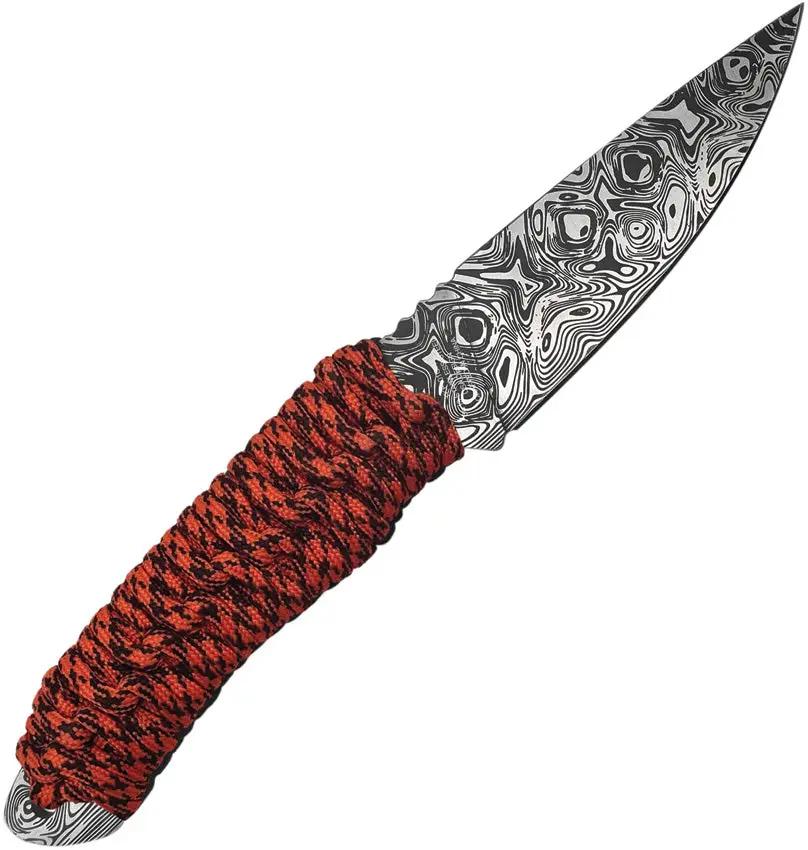 Takumitak Nighthawk Fixed Blade Orange - High Visibility Cord Wrapped Handle Full Tang 9 Inch Overall by Takumitak