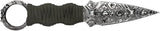 Takumitak Defender Fixed Blade Knife - Damascus Pattern Blade With Green Cord Wrapped Handle by Takumitak