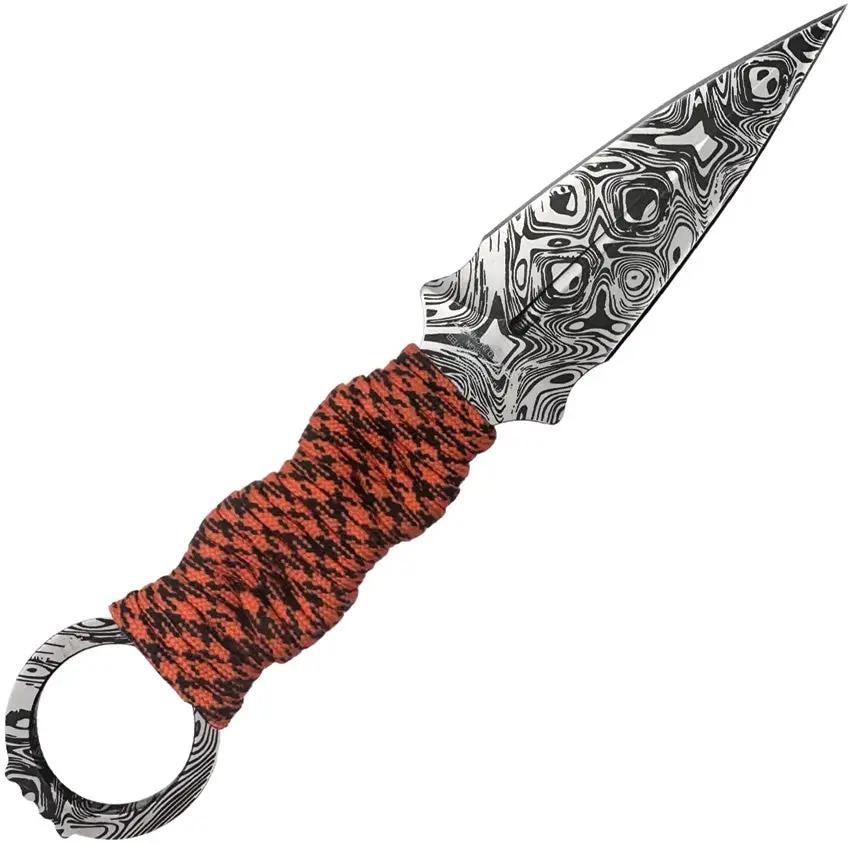 Takumitak Defender Fixed Blade Orange TKF102OR-CS - 9in Overall, Double Edge 3Cr13 Dagger With Orange Cord Wrap by Takumitak