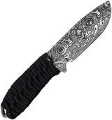 Takumitak Takumi Fixed Blade Knife - 9.5 Inch Overall, 4.5 Inch 3Cr13 Damascus Etched Blade, Cord Wrapped Handle by Takumitak