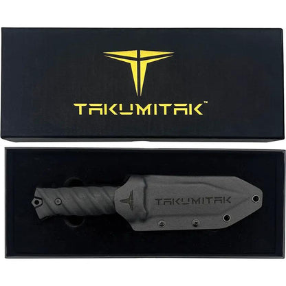 Takumitak Fulcrum Fixed Blade TKF201BK - TiNi Coated D2 Tanto Blade With Full Tang And G10 Handle by Takumitak