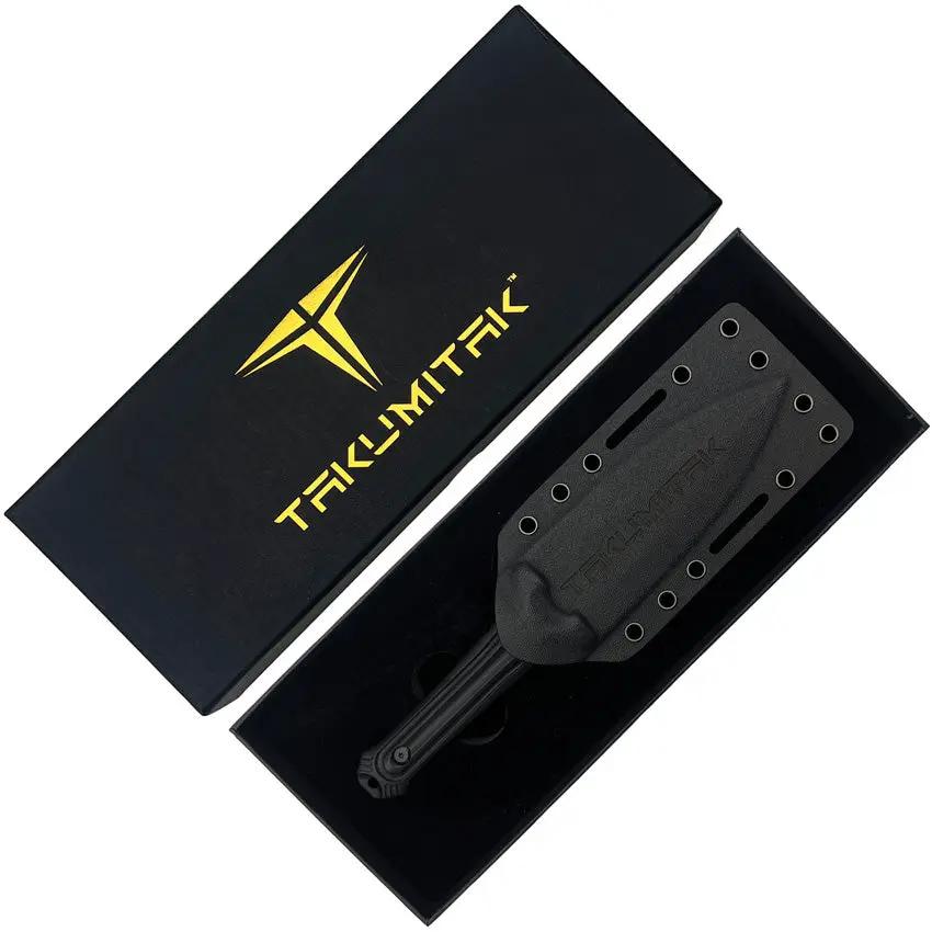 Takumitak Sentinel Fixed Blade Knife - TiNi Coated D2 Spear Point, Black G10 Handle by Takumitak