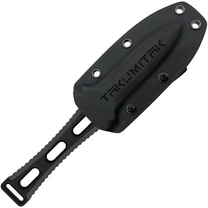 Takumitak Hidden Anger Fixed Blade Knife - Black TiNi D2 Spear Point Full Tang G10 Handle Kydex Sheath by Takumitak