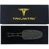 Takumitak Hidden Anger Fixed Blade Knife - Black TiNi D2 Spear Point Full Tang G10 Handle Kydex Sheath by Takumitak