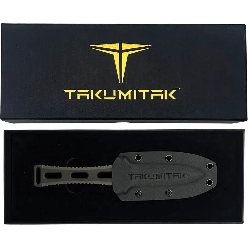 Takumitak Hidden Anger Fixed Blade - TiNi Coated D2 Spear Point, Full Tang, Black G10 Handle, Kydex Sheath by Takumitak