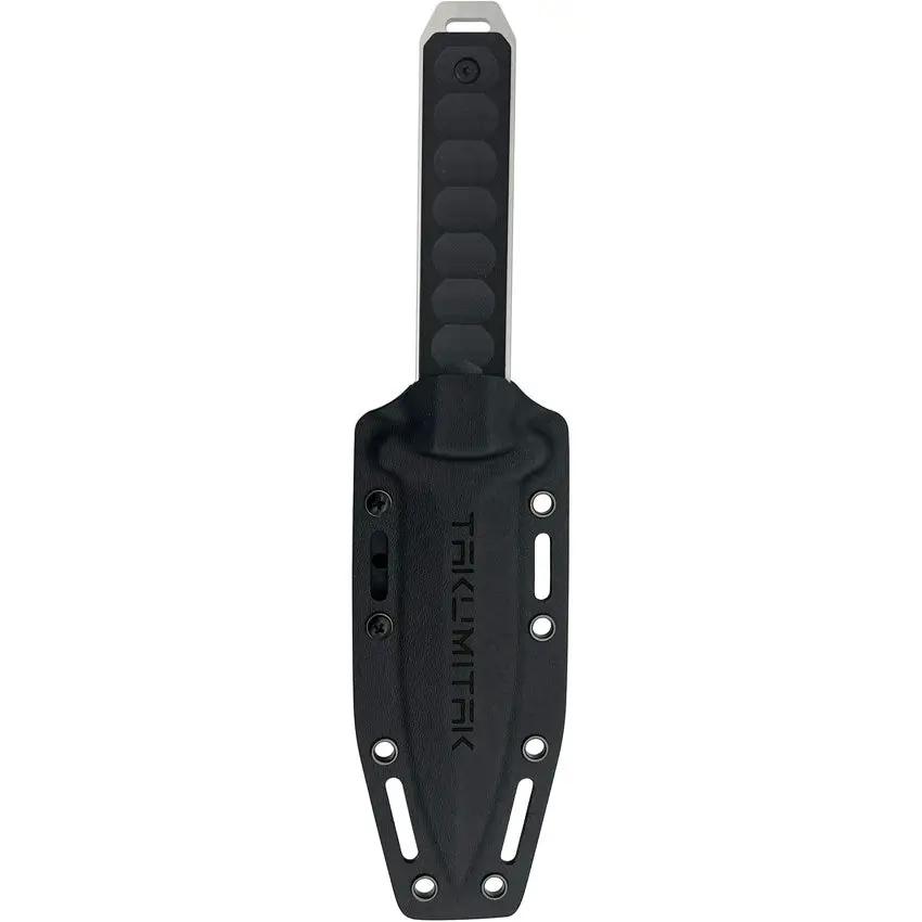 Takumitak Hitter Fixed Blade Satin TKF214SL - Full Tang D2 Tool Steel Spear Point Black G10 Handle by Takumitak