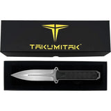Takumitak Hitter Fixed Blade Satin TKF214SL - Full Tang D2 Tool Steel Spear Point Black G10 Handle by Takumitak