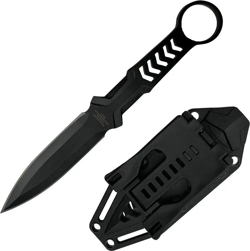 Takumitak Missing Screw TKF302 Fixed Blade - 9 Inch Overall with Black 3Cr13 Spear Point Blade and MOLLE Clip by Takumitak