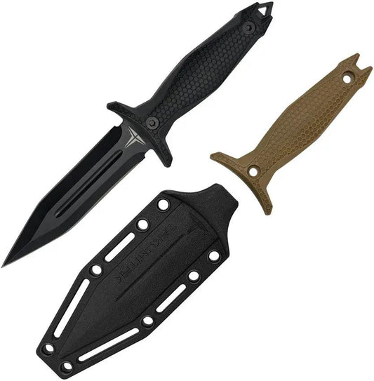 Takumitak Protector Fixed Blade TKF303 - 9 Inch Overall, Dual Edge Spear Point, Glass Breaker, MOLLE Clip by Takumitak