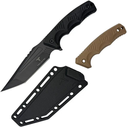 Takumitak Reaper TKF305 Fixed Blade - 9 Inch Overall 4.5 Inch Black Oxide 3Cr13 Tanto Blade, Full Tang FRN by Takumitak
