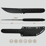 Takumitak Ninja Fixed Blade TKF313 - Black Oxide 3Cr13 Blade, Full Tang, Includes Coyote Brown Scales And MOLLE Clip by Takumitak